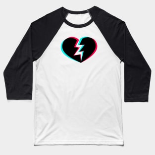 TikTok Broken Heart Black Baseball T-Shirt